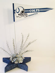 Colts Pennant centerpiece - Designs by Ginny