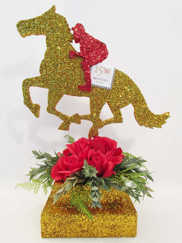 Horse and Jockey 150th Kentucky Derby Centerpiece - Designs by Ginny