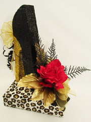 silk floral high heel shoe centerpiece - Designs by Ginny