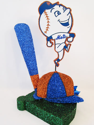 NY Mets baseball themed centerpiece - Designs by Ginny
