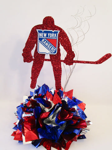 NY Ranger hockey themed centerpiece - Designs by Ginny