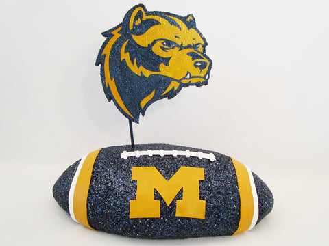 University of Michigan football and wolverine centerpiece - Designs by Ginny