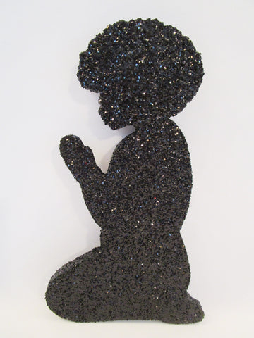 Afro girl praying cutout - Designs by Ginny