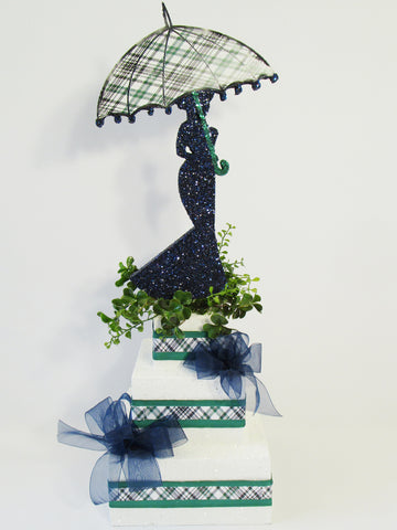 bridal shower centerpiece - tartan plaid - bride - Designs by Ginny