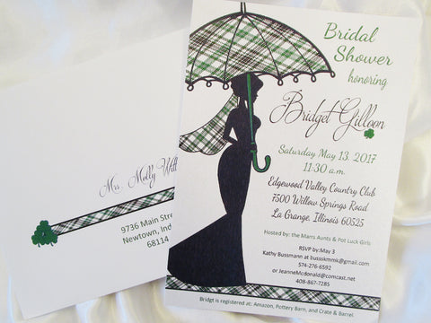 bridal shower invite-tartan plaid- Designs by Ginny