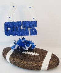 Colts football centerpiece -Designs by Ginny