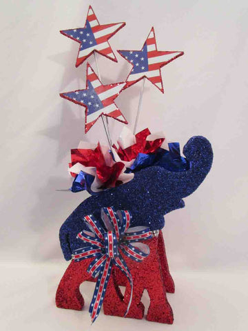 GOP ELEPHANT AND STARS CENTERPIECE - DESIGNS BY GINNY