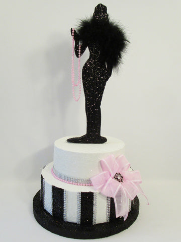 female silhouette on a faux cake base- Designs by Ginny