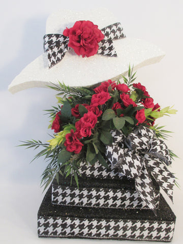 Cloche style hat silk floral centerpiece - Designs by Ginny