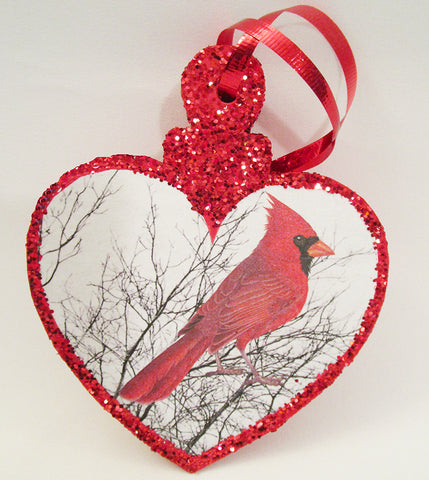 Cardinal Heart ornament
