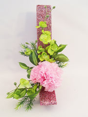 pink and green high heel shoe centerpiece - Designs by Ginny