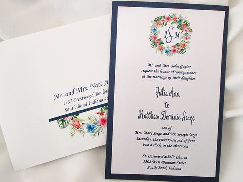 Tropical wedding invite - Designs by Ginny