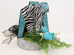 jockey silk styrofoam zebra centerpiece - Designs by Ginny