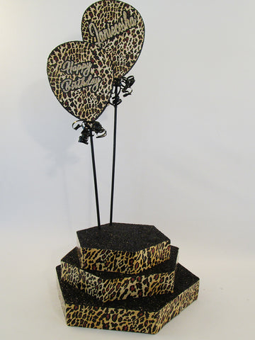 Leopard birthday centerpiece