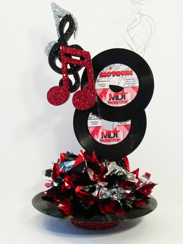 Motown themed centerpiece - Designs by Ginny