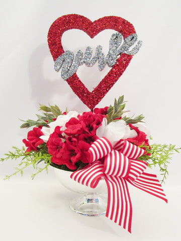Nurse Heart Floral Table Centerpiece - Designs by ginny