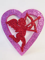 pink open heart with cupid cutout - Designs by Ginny