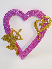 open heart with cupid and small heart cutout - Designs by Ginny