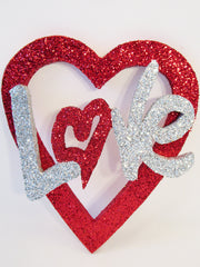 red open heart with Love cutout - Designs by Ginny