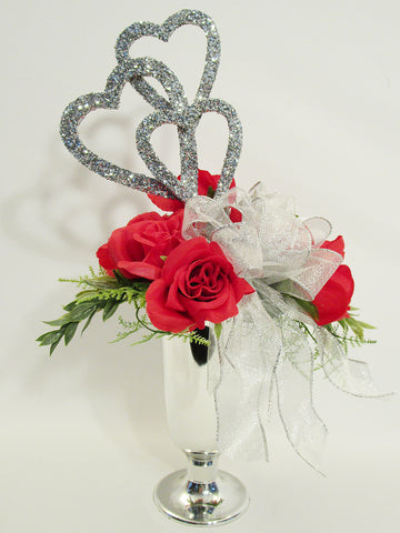 red roses Valentine centerpiece