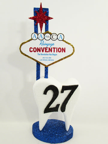 Vegas themed dental convention centerpiece