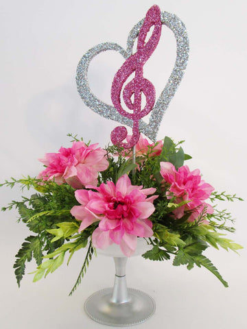 Treble Clef in Heart floral centerpiece - Designs by Ginny