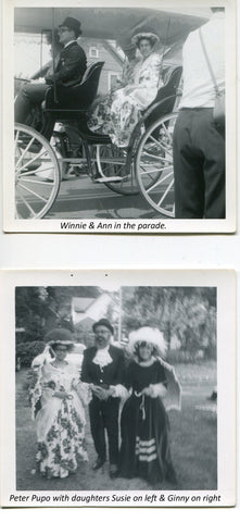 Winnie & Ann in carriage, Peter Pupo with daughters Susie & Ginny