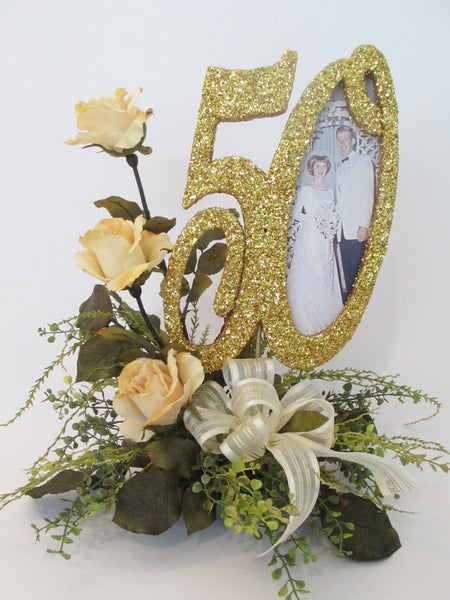 50th Anniversary Centerpiece with Roses or other year – Designs by Ginny