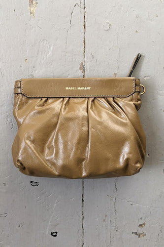 Isabel Marant Etoile - Miniluz Khaki Leather Clutch Bag - 32 The Guild 
