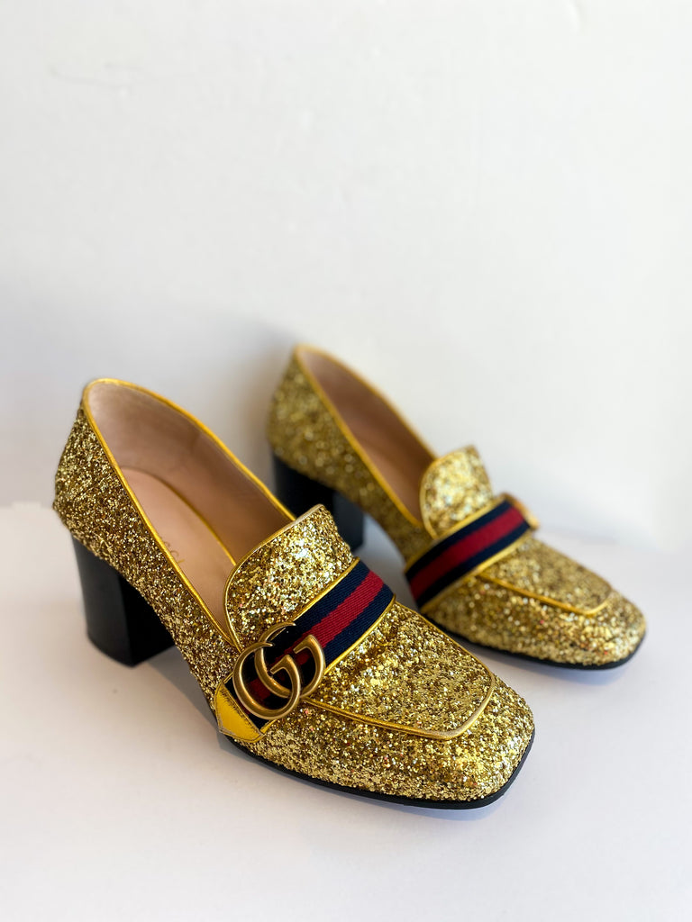 gucci glitter heels