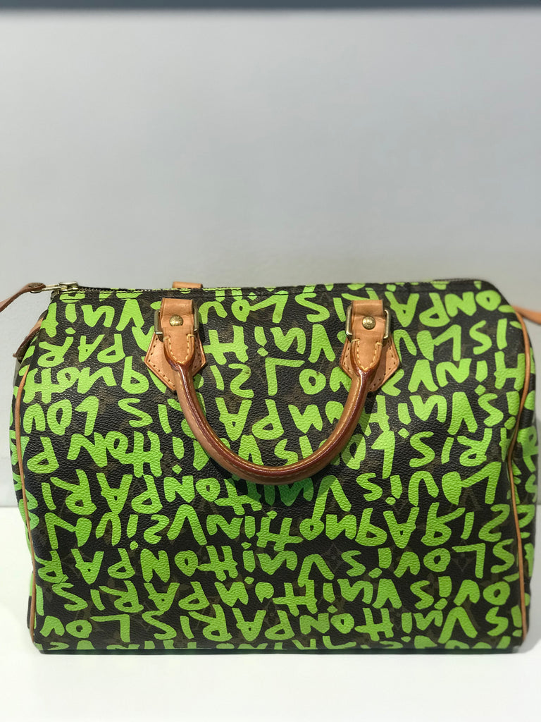 SOLD Louis Vuitton Stephen Sprouse Lime Green Graffiti Speedy 30 – dress