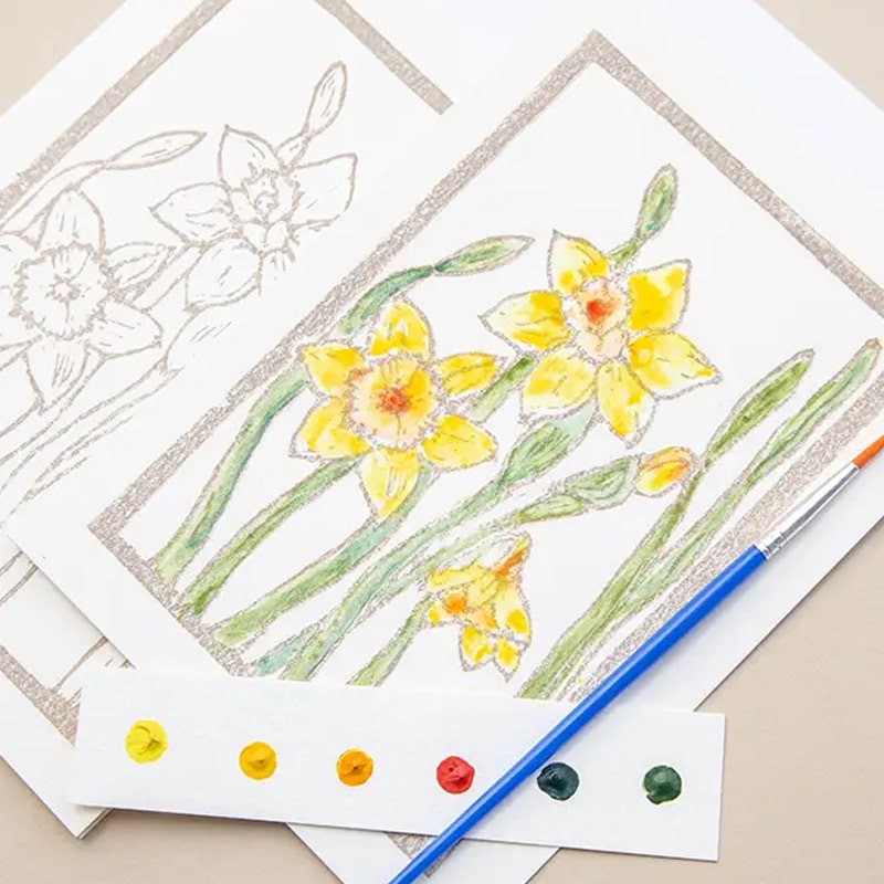 Daffodil Watercolor Art Card Kit