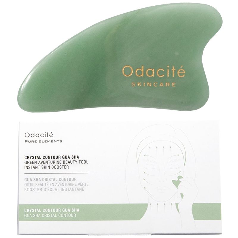 Crystal Contour Gua Sha Green Adventurine Beauty Tool