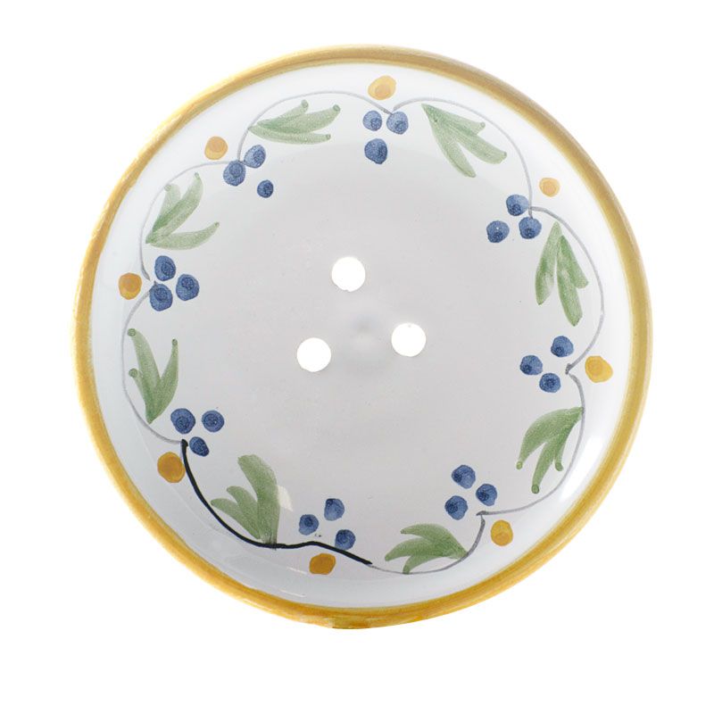 Handmade and Hand Painted French Round Soap Dish