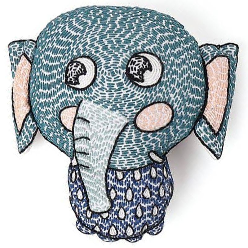 Handmade Kantha Elephant Lovey Rattle