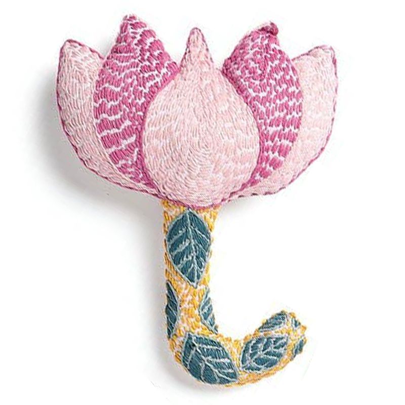 Handmade Kantha Lotus Lovey Rattle