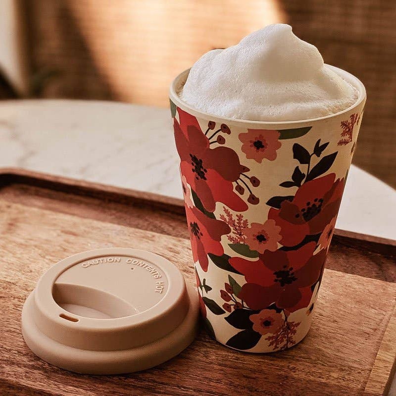 Hello Floral Cafe Yo - Bamboo Reusable Cup