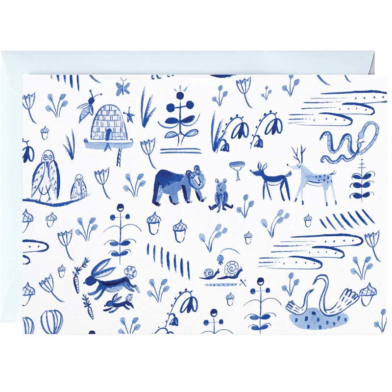 Forest Animal Toile Notecards