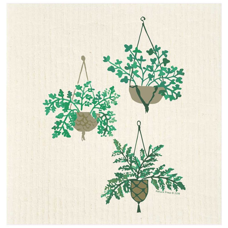 Hanging Plants Swedish Dishcloth