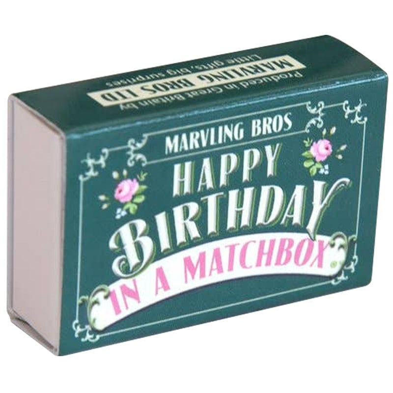 Happy Birthday Folk Art Mini Bouquet In A Matchbox