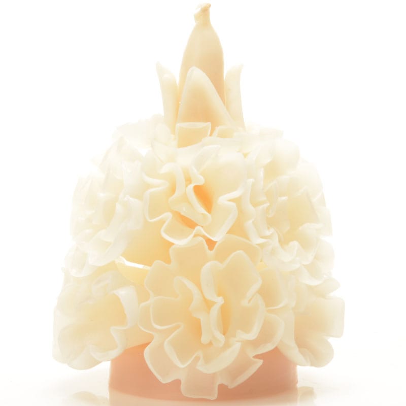 Flowered Candle – Cream