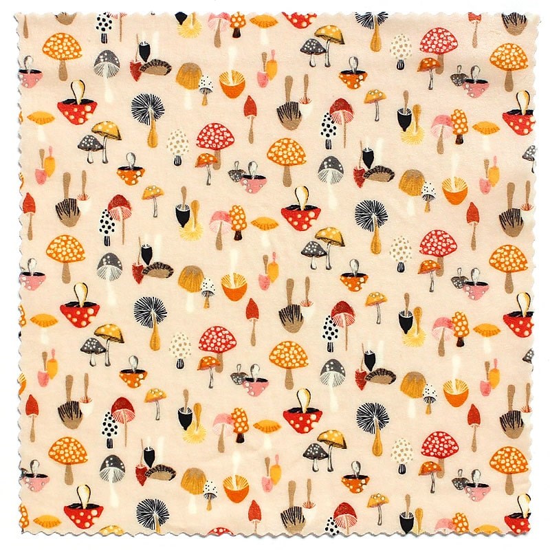 Beeswax Medium Food Wrap: Mushrooms