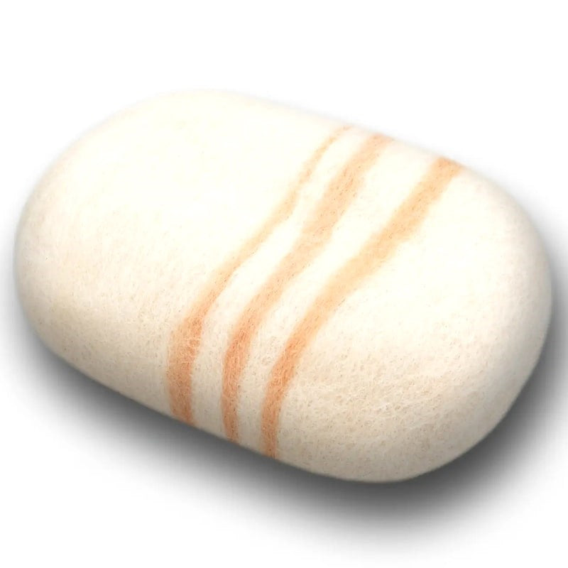 Felted Soap – Striped Citrus Blossom: White