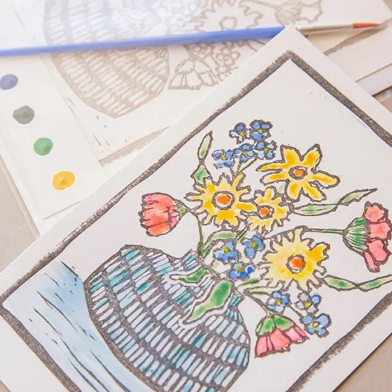 Flower Vase Watercolor Card Art Kit