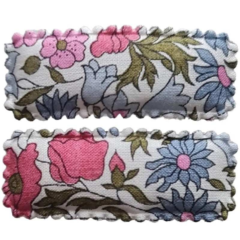 Classic Scallop Clips - Liberty Poppy & Daisy Linen