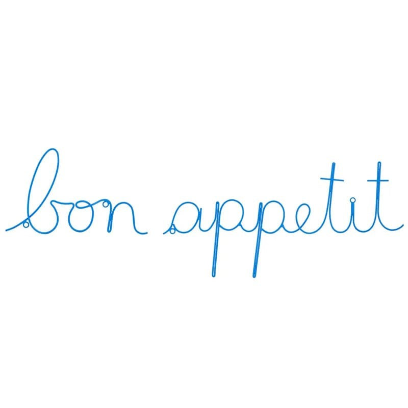 Bon Appetit Wire Word French – Blue