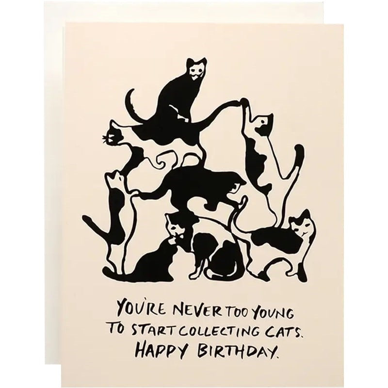 Cat Tower Birthday Greeting Card