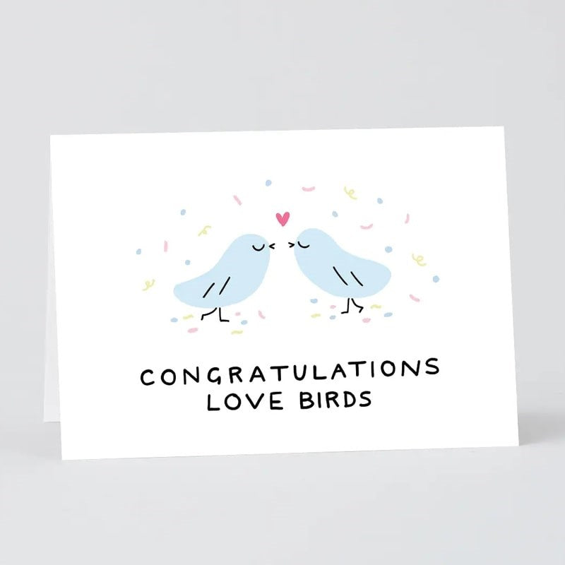 Congrats Love Birds Greeting Card