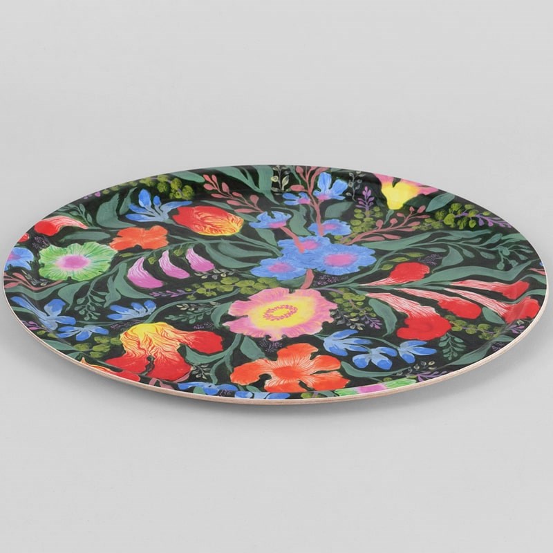 Botanical Blooms Round Art Tray