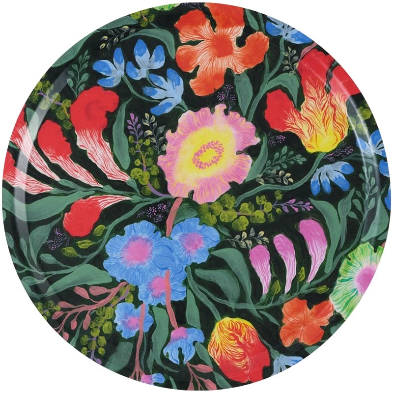 Botanical Blooms Round Art Tray